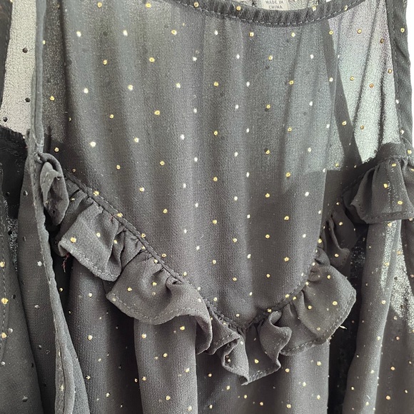 Black and Gold Polka Dot Guess Tank Top - Picture 2 of 4